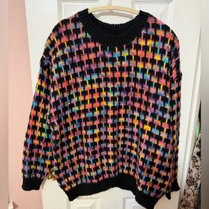 Rainbow multicolor sweater 0XL new